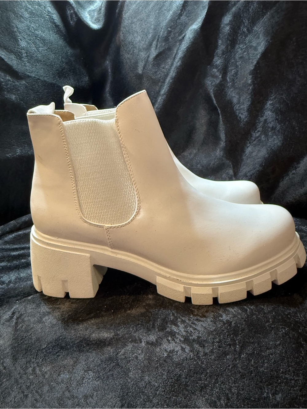 Soda White Chunky Chelsea Combat Boots